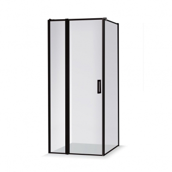 Dušo kabina Brasta Glass KARINA 880-890x880-890x2000 skaidrus stiklas, Nero frame